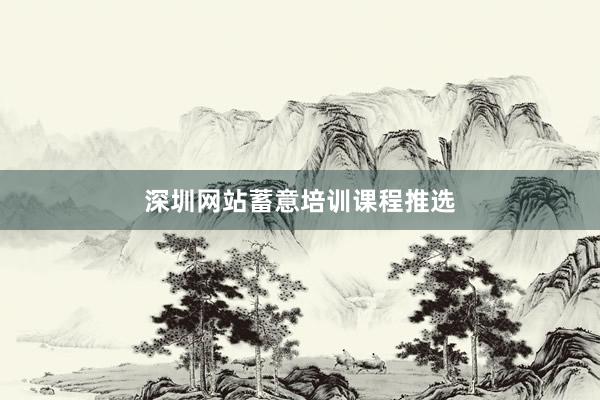 深圳网站蓄意培训课程推选